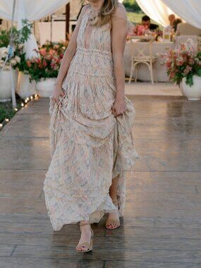 Ulla Johnson Printed Silk-Blend Ruffled Gown